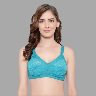 KYODO Lajoo Net Polycotton Full Coverage Women Full Coverage Non Padded Bra(Blue)