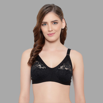KYODO Lajoo Net Polycotton Full Coverage Women Full Coverage Non Padded Bra(Black)