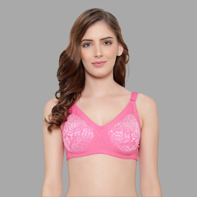 KYODO Lajoo Net Polycotton Full Coverage Women Full Coverage Non Padded Bra(Pink)