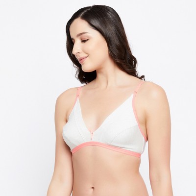 Clovia Women T-Shirt Non Padded Bra(White, Pink)