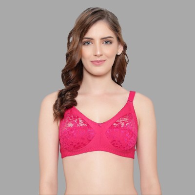 KYODO Lajoo Net Polycotton Full Coverage Women Full Coverage Non Padded Bra(Pink)