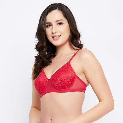 Clovia Women T-Shirt Lightly Padded Bra(Red)