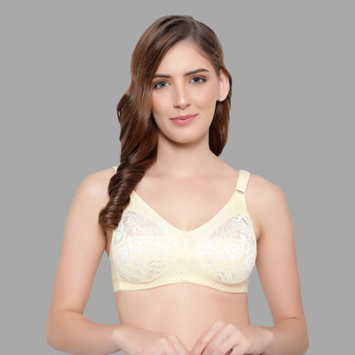 KYODO Lajoo Net Polycotton Full Coverage Women Full Coverage Non Padded Bra(Yellow)