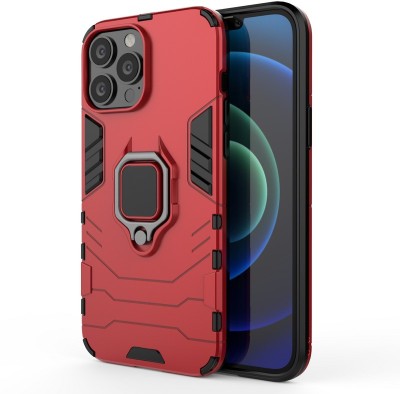 MOBIRUSH Back Cover for Iphone 13 Pro Max(Red, Ring Case, Pack of: 1)