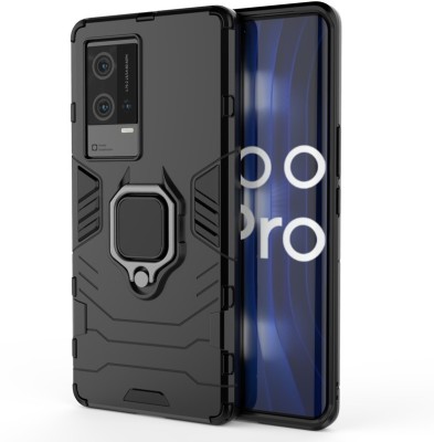 MOBIRUSH Back Cover for IQOO 8 Pro(Black, Ring Case, Pack of: 1)