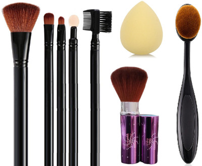 GFSU FOUNDATION MAKEUP BRUSH PROFESSIONAL OR HOME USE MAKEUP BRUSH SET FOUNDATION TOOTH BRUSH MAKEUP AND SOFT SPONGE ALL MAKEUP BRUSH(4 Items in the set)