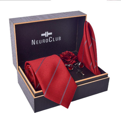 NEUROCLUB Silk Cufflink & Tie Pin Set(Red)