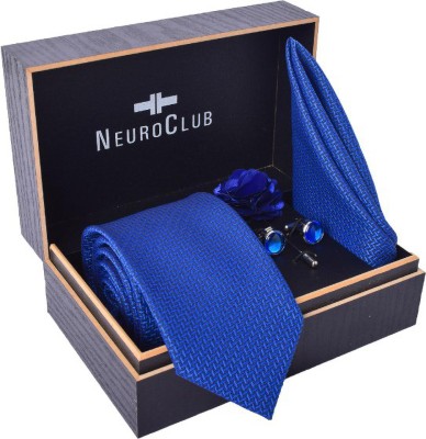 neuroclub Silk Cufflink & Tie Pin Set(Turquoise)