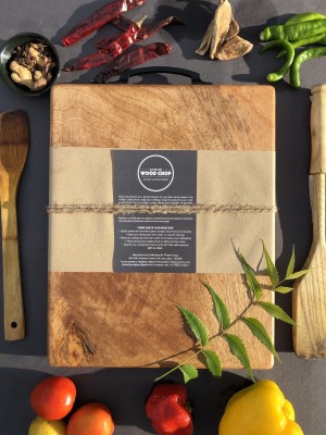 Wood Chop Wood Chop Single Piece Solid Mango Wood (15 * 8 * 1 inch) with 1 Year Warranty Wooden Cutting Board(Brown Pack of 1)