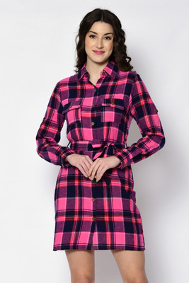 PRETTY LOVING THING Women Shirt Pink Above Knee/Mid Thigh Length Dress