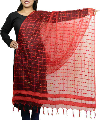 Way2Like Polyester Checkered Women Dupatta