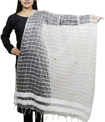 Way2Like Polyester Checkered Women Dupatta