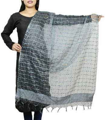 Way2Like Polyester Checkered Women Dupatta