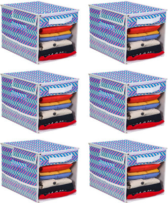 PrettyKrafts Shelf Organizers(Blue, Polyester)