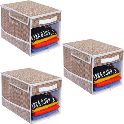 PrettyKrafts Shelf Organizers(Brown, Polyester)