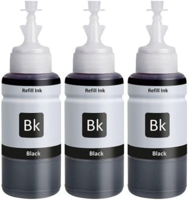 Teqbot 664 Ink for Epson L380 L130 L230 L350 L200 L210 L220 L100 L365 L1300 Pack Of 3 Black Ink Bottle