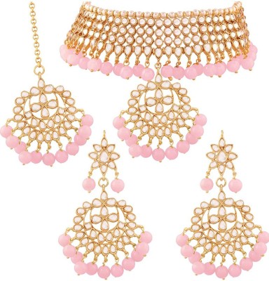 Asi enterprise Copper Gold-plated Pink, Gold Jewellery Set(Pack of 1)