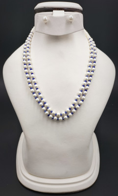 kashvi pearls and jewellers Mother of Pearl Silver White Jewellery Set(Pack of 1)