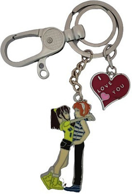 HANDSOME ISK Multicolor Romentic Couple With Heart I Love U Locking Lock Stylish Key Chain