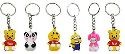 tirupaticollection Pack of 6 Cute Cartoon Character Key-ring 06/Best Birthday Return Gifts Option Key Chain