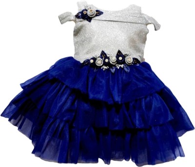 The Kids Shoppe Baby Girls Midi/Knee Length Casual Dress(Multicolor, Short Sleeve)