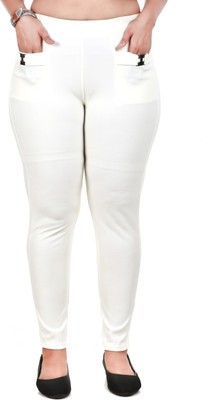 MUKHAKSH Jegging For Girls(White, Pack of 1)