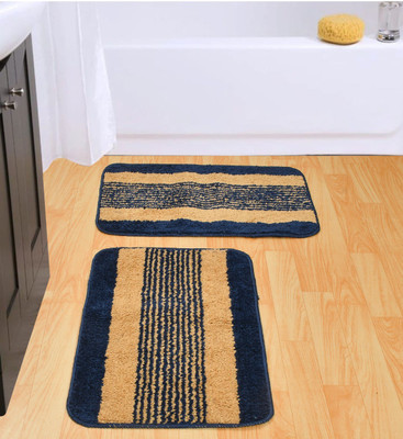 HomeStore-YEP Microfiber Door Mat(Blue, Medium, Pack of 2)