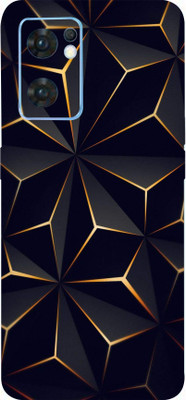 BUGGU Oppo Reno7 5G Mobile Skin(Ultra Super Black Abstract Shape Skin With High Mattte Finish.)