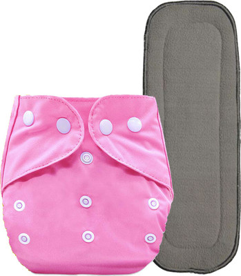 Smiling Cart 1pc Cloth Diapers and 1pc Wet-Free Insert ,Reusable( set of 1, Baby Pink )
