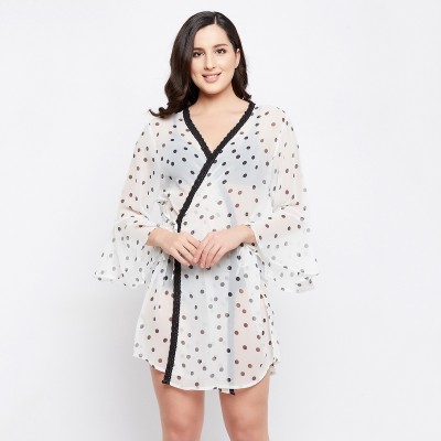 Clovia Women Robe(White)