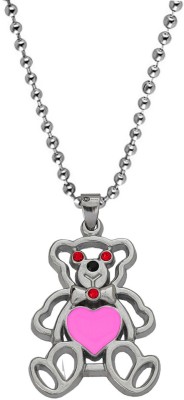 M Men Style Crystal Panda Animal Teddy Heart Bear Playboy Cartoon Charm Sterling Silver Zinc, Metal Locket