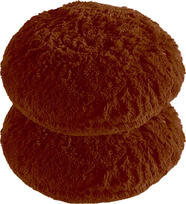 PICKKART Microfibre Cushion Pack of 2 Solid(Coffee Brown)