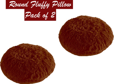 PriMaryHoMe Microfibre Solid Cushion Pack of 2(Coffee Brown)