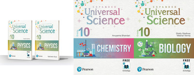 Pearsons Class 10th Universal Science Physics & Chemistry & Biology Combo Pack New Editions 2022 Free With Applications Books 2022 Set Of 3 Books(paperpack, Anupama Bhandari, Deepika Sachdev, Shelly Wadhwa)