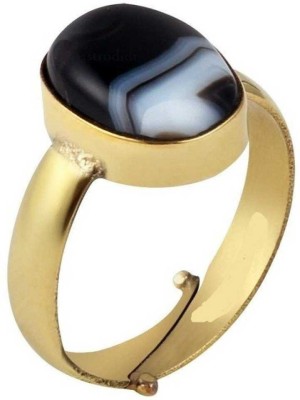 Senroar 4.5 Carat Sulemani Hakik stone ring Natural stone Brass Agate Gold Plated Ring