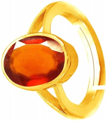 Senroar 8.5 Carat Hessonite Ceylon Stone Ring Metal Garnet Gold Plated Ring Brass Gold Plated Ring