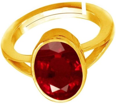 Senroar Brass Ruby Gold Plated Ring