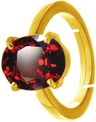 Senroar 7.5 Carat Metal Garnet Gold Plated Ring Brass Garnet Gold Plated Ring