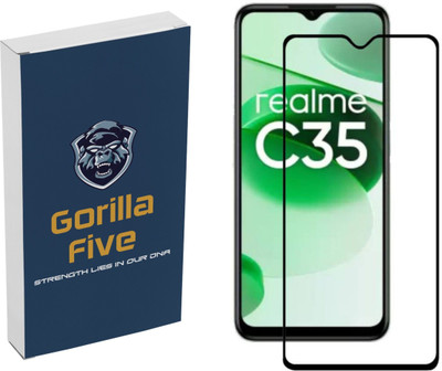 GORILLA FIVE Edge To Edge Tempered Glass for : :REALME C35(Pack of 1)