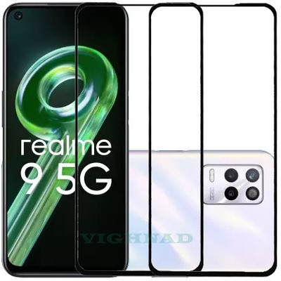 VIGHNAD Edge To Edge Tempered Glass for Realme 9 5G(Pack of 2)