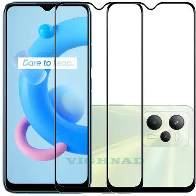 VIGHNAD Edge To Edge Tempered Glass for Realme C31(Pack of 2)