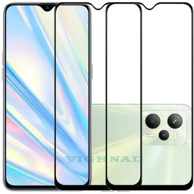 VIGHNAD Edge To Edge Tempered Glass for Realme C31(Pack of 2)