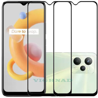 VIGHNAD Edge To Edge Tempered Glass for Realme C31(Pack of 2)