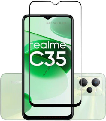 HQ Protection Edge To Edge Tempered Glass for , :REALME C35(Pack of 2)