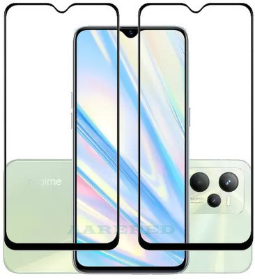 AARERED Edge To Edge Tempered Glass for Realme C35(Pack of 2)