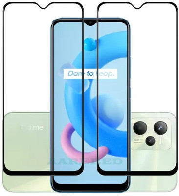AARERED Edge To Edge Tempered Glass for Realme C35(Pack of 2)