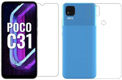 Gtel Front and Back Tempered Glass for Poco C31(Pack of 1)