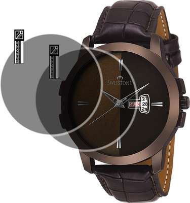 EJZATI Screen Guard for SWISSTONE Analog Brown Watch-BRW385(Pack of 2)
