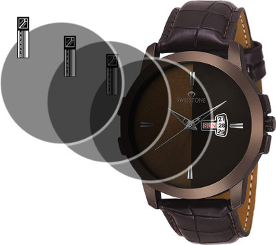 EJZATI Screen Guard for SWISSTONE Analog Brown Watch-BRW385(Pack of 3)