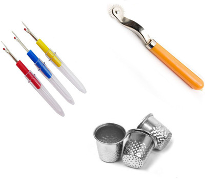 Crafts Haveli 3 Items Combo : 3 Seam Ripper, 1 Tracing Wheel & 3 Thimble Sewing Kit